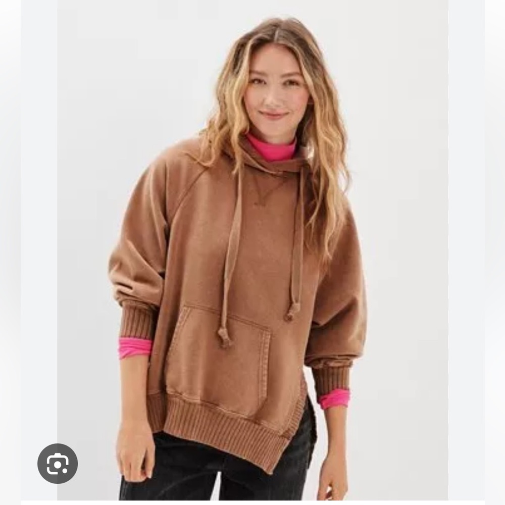 Aerie Brown Oversized Hangout Hoodie